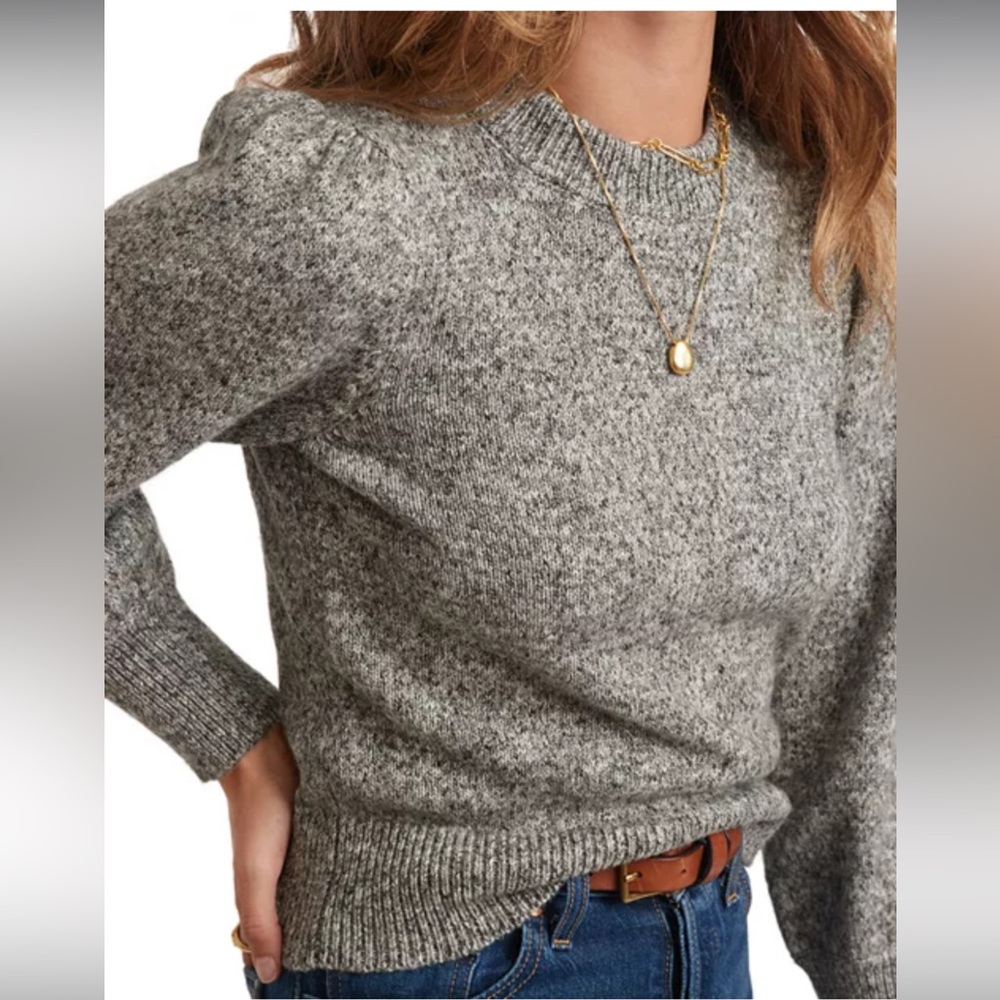 Marine Layer Alma Puff Sleeve Sweater Gray Knit Size XS EUC - Picture 9 of 14